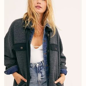 Free People Ruby Jacket in Washed Black